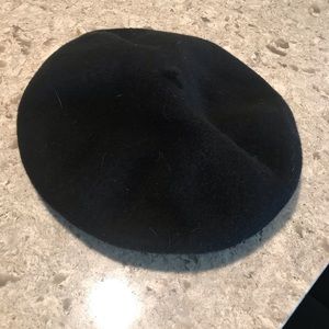 Classic black beret hat